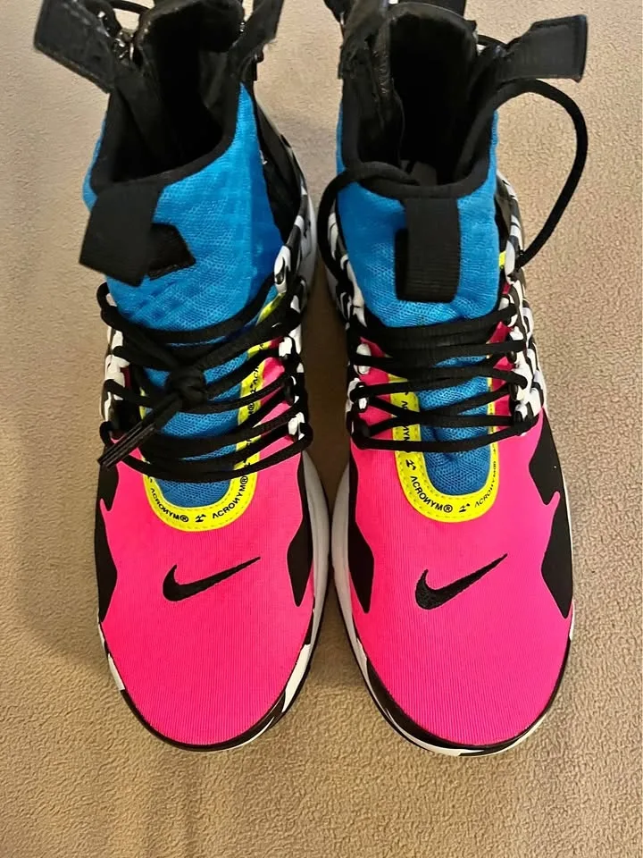 Nike x Acronym Air Presto Mid "Racer Pink" sneaker.