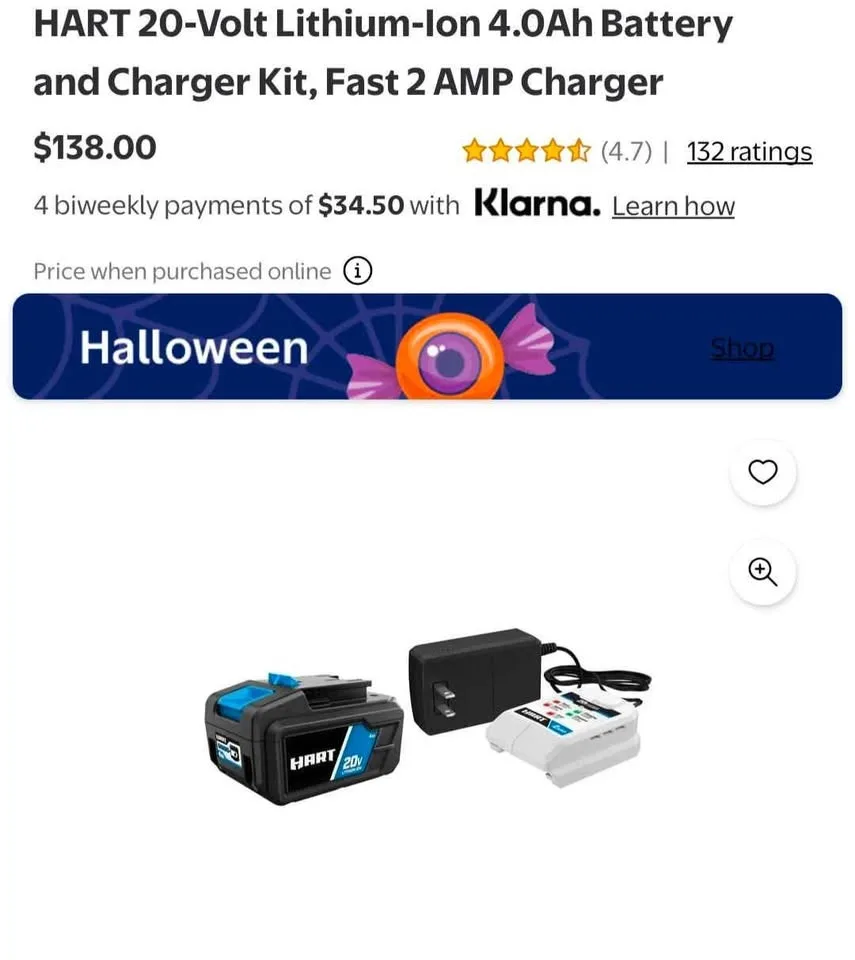 Brand new Hart battery+charger kit image indicator(2)