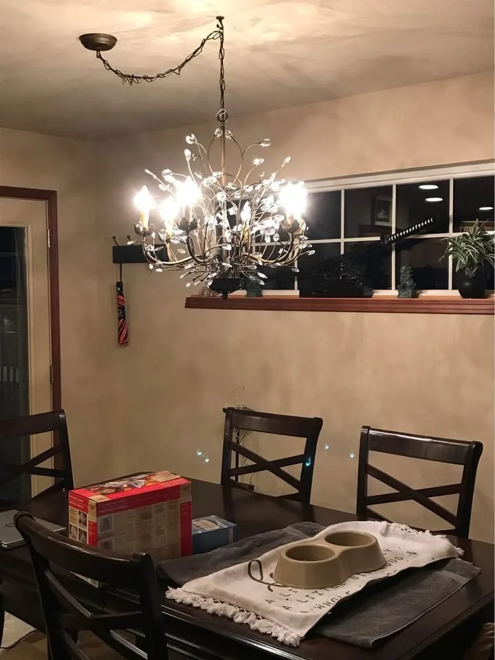 6 Arm Crystal Chandelier Bronze with Extra Crystals originally $ image indicator(2)