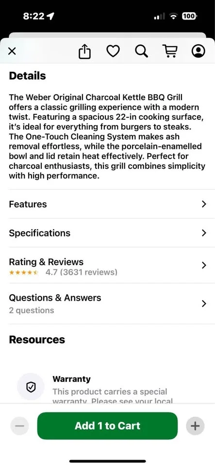 Charcoal Grill Bbq WEBBER Brand New (UNOPENED ) image indicator(7)