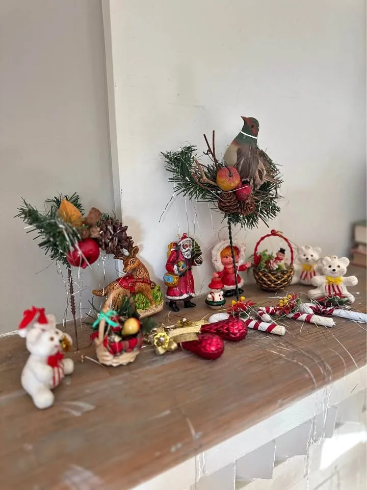 Vintage Kitsch Christmas Ornament Lot! Mid-Century Holiday Decor