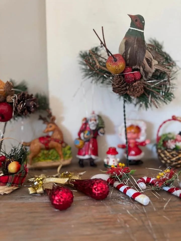 Vintage Kitsch Christmas Ornament Lot! Mid-Century Holiday Decor image indicator(5)