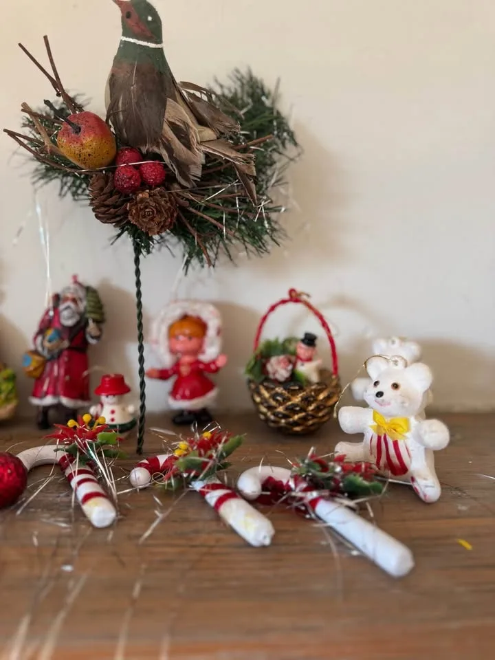 Vintage Kitsch Christmas Ornament Lot! Mid-Century Holiday Decor image indicator(7)