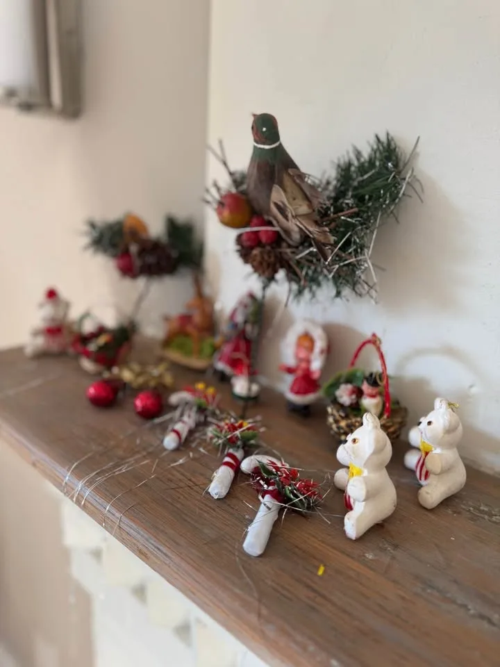 Vintage Kitsch Christmas Ornament Lot! Mid-Century Holiday Decor image indicator(10)