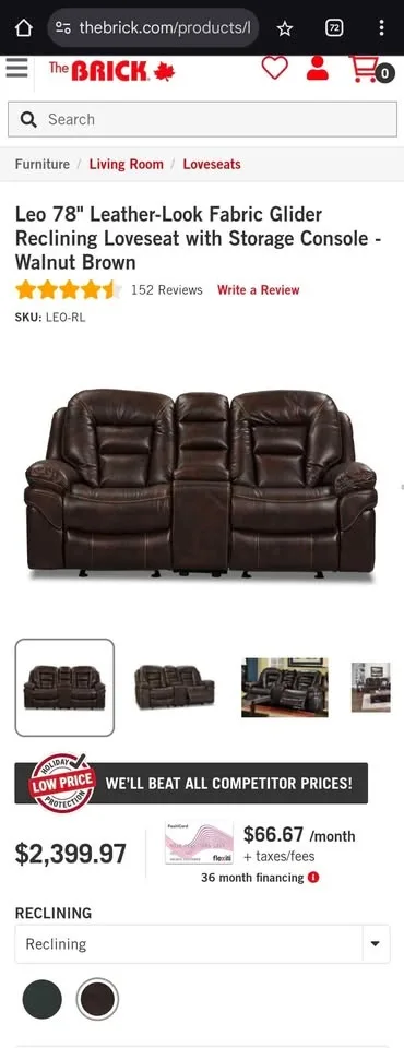 High-End Leo 78" Reclining Sofa and Loveseat Set image indicator(4)