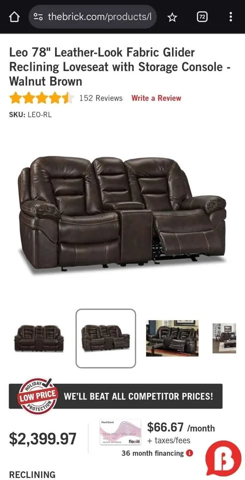 High-End Leo 78" Reclining Sofa and Loveseat Set image indicator(5)