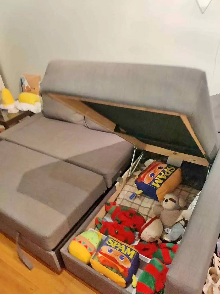 Pull out sofa bed with storage