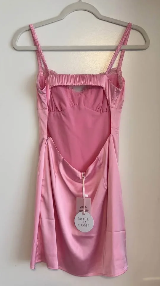 BNWT Revolve pink satin mini dress image indicator(4)