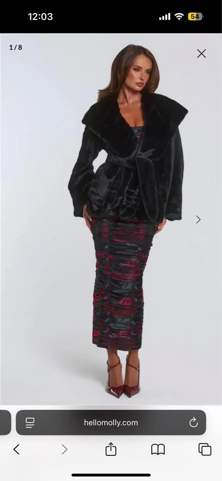 BNIB Black Faux Fur Coat image indicator(4)