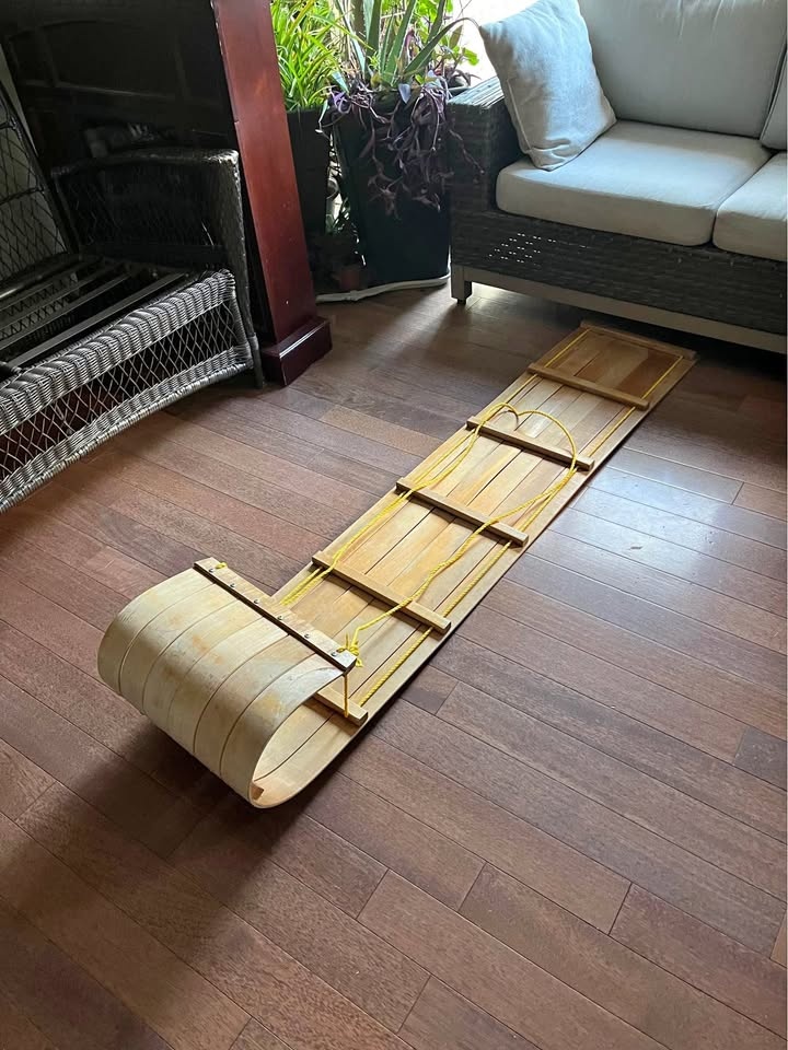 Traditional Vintage Wooden Winter Toboggan Sled