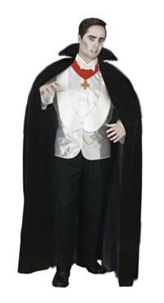 Adult Black Long Cape, Unisex