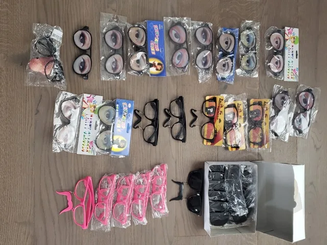 Different funny glasses for the party