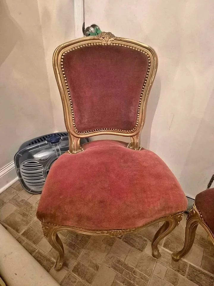 Vintage antique Gold Pair chairs