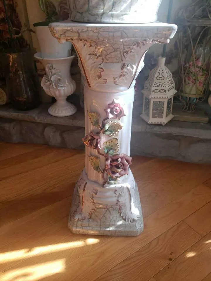 Capodimonte Planter Pedestal Roses image indicator(2)