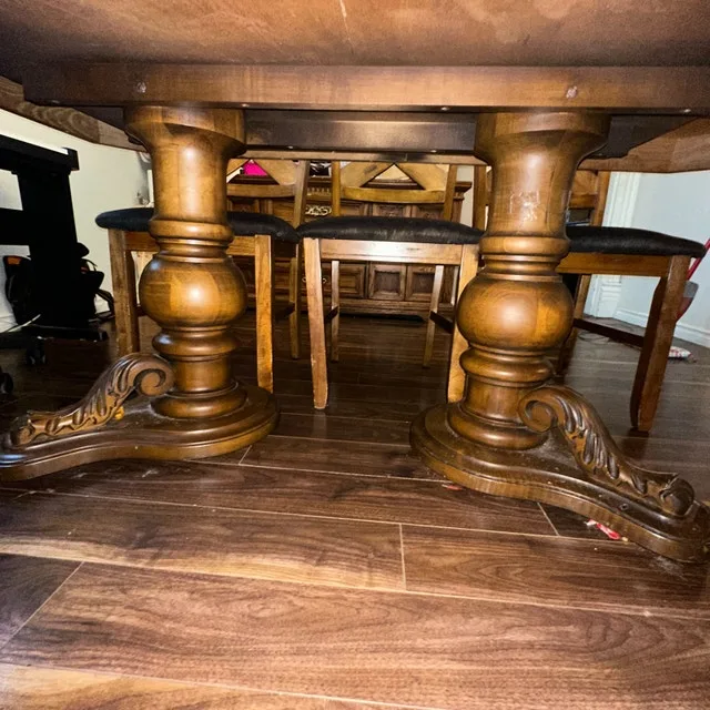 6-8 -Seater Solid Wood Farmhouse Dining Table + Chairs – $400 image indicator(2)