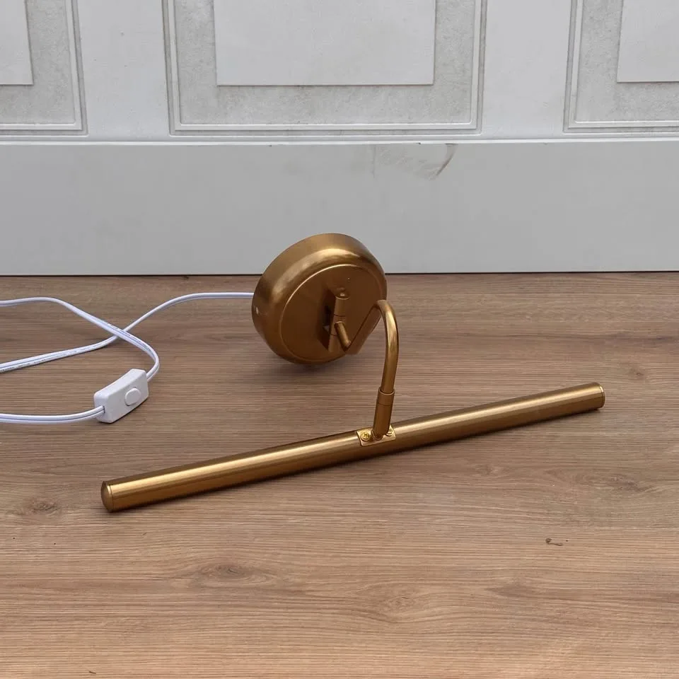 Brass gold library light wall mount hardwired or plug in image indicator(2)