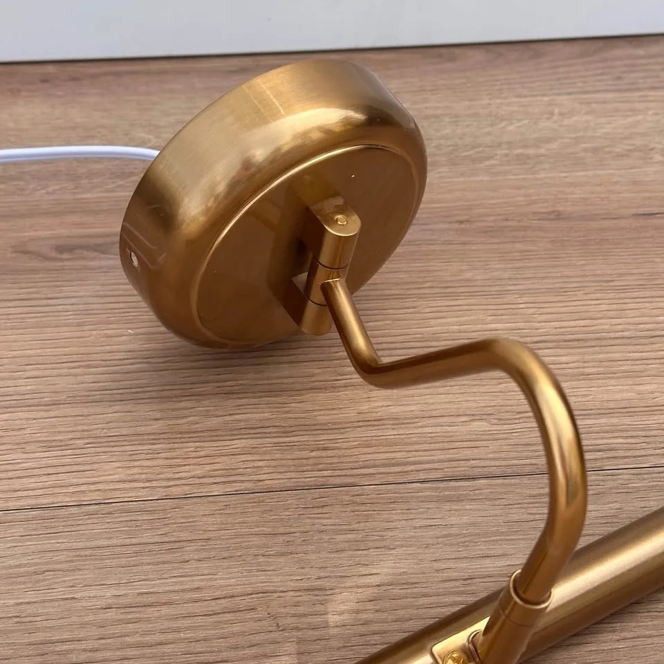 Brass gold library light wall mount hardwired or plug in image indicator(3)