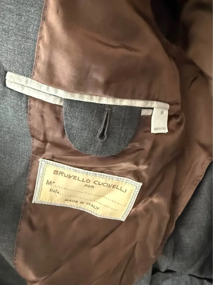 BNWT - Men’s Brunello Cucinelli Grey 2 Piece Suit (Size 50) image indicator(6)