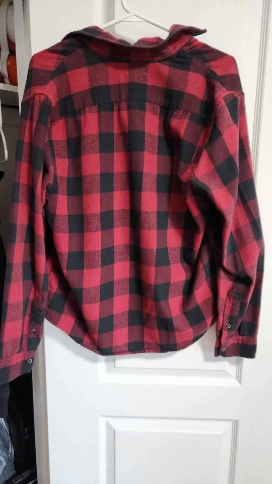 Red Plaid Flannel Shirt – Tailor Vintage – Medium image indicator(2)