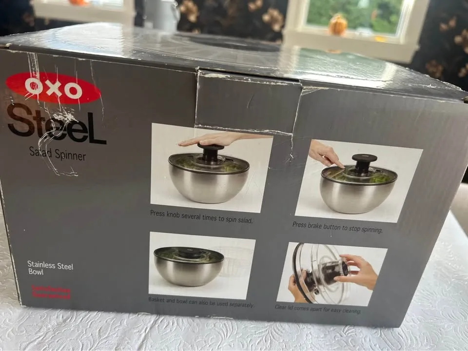 OXO stainless steel salad spinner image indicator(3)