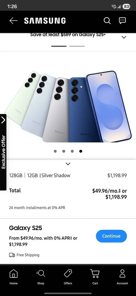 SEALED Box || Samsung Galaxy S25 5G - Silver Shadow, 128GB || 1 image indicator(3)