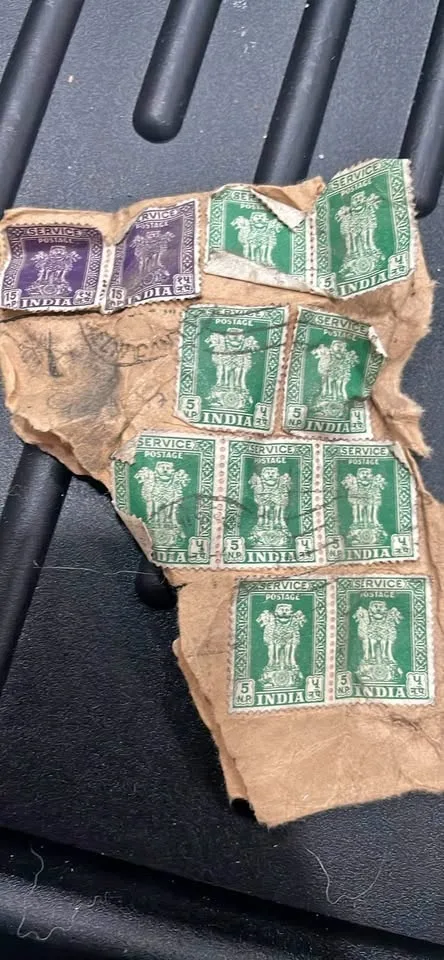 India - (2) 15 Service Stamps and (9) 5 Stamps - From WW II Era