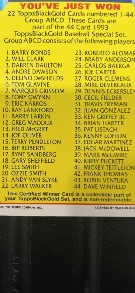 1993 Topps Black Gold - Entire Set - Mint Condition image indicator(6)