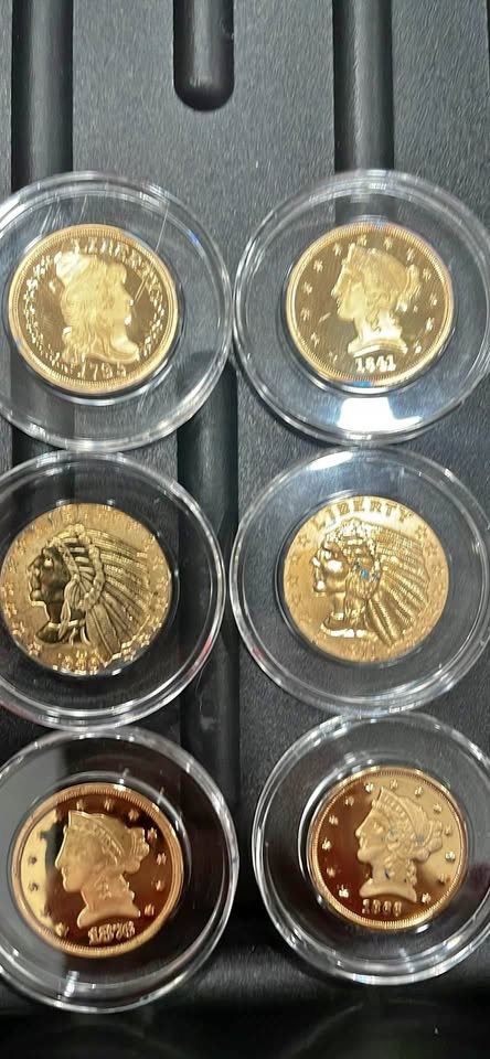 (6) Commemorative Copy of  Gold Coins with COA