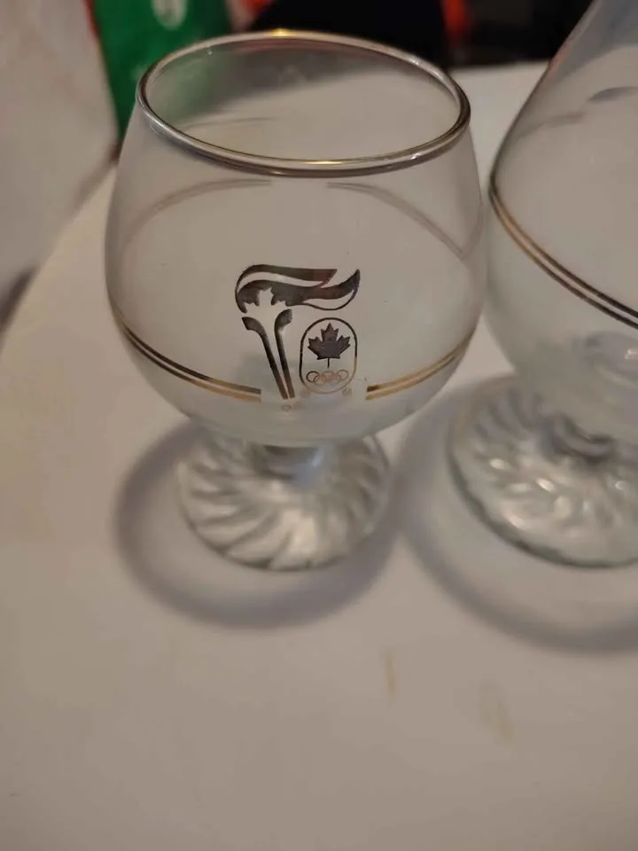 Calgary Olympics goldrimmed glassware image indicator(2)