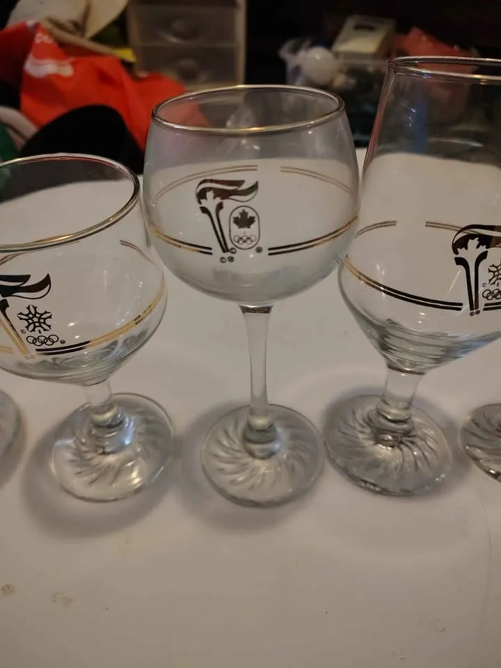 Calgary Olympics goldrimmed glassware image indicator(5)
