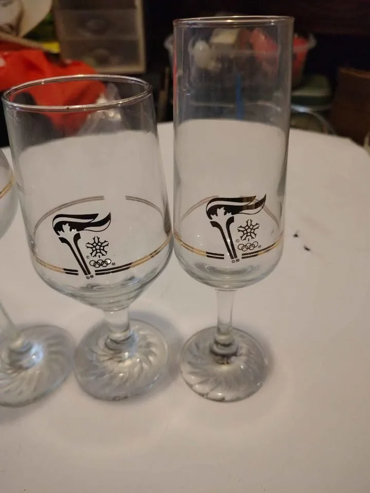 Calgary Olympics goldrimmed glassware image indicator(7)