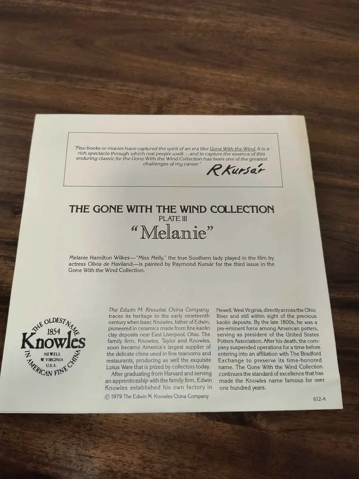 Ashley – Gone With The Wind Collector Plate image indicator(5)