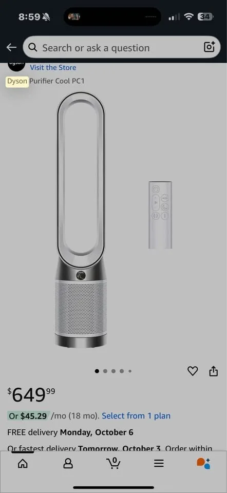 Dyson Purifier Cool PC1 - Like New! image indicator(2)