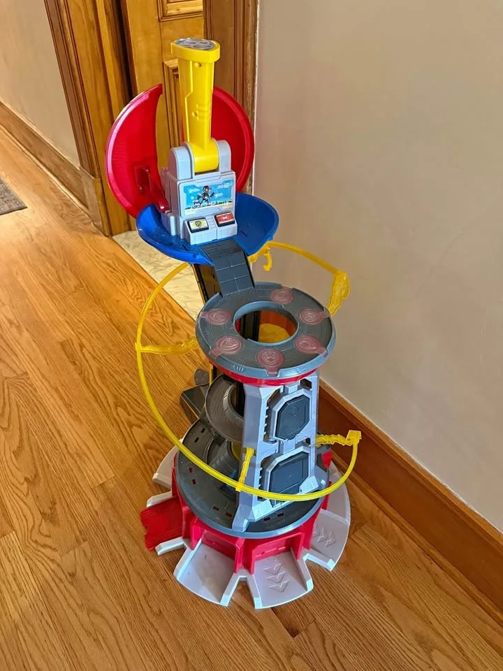 Paw patrol might lookout tower and plane