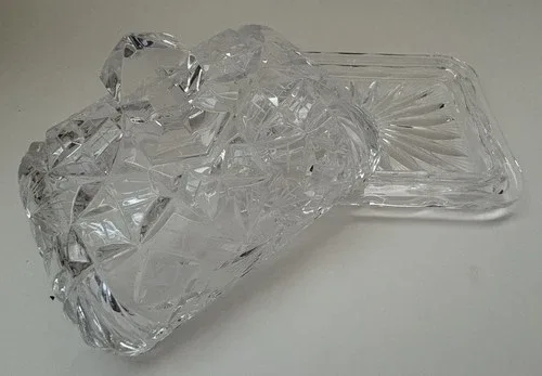 Vintage Crystal Butter Dish “Pinwheel” image indicator(2)