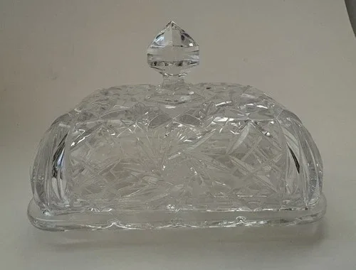 Vintage Crystal Butter Dish “Pinwheel” image indicator(3)