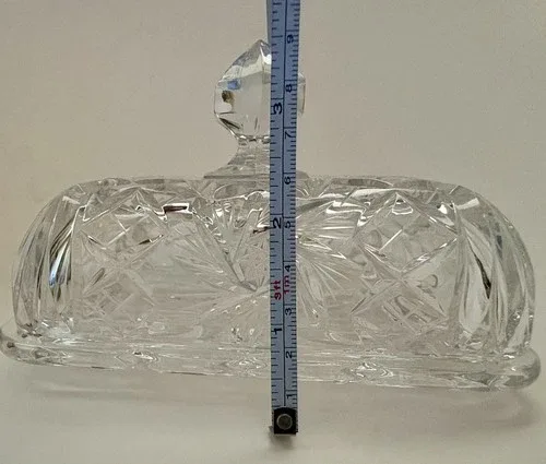 Vintage Crystal Butter Dish “Pinwheel” image indicator(5)