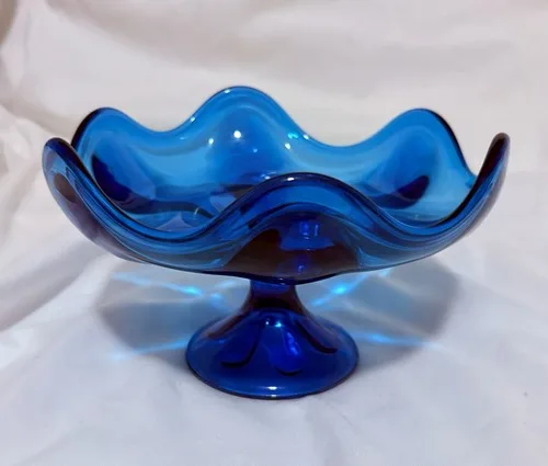Viking Glass Blue Epic Bluenique Compote Pedestal Bowl image indicator(4)