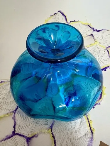 Viking Glass Blue Epic Bluenique Compote Pedestal Bowl image indicator(8)