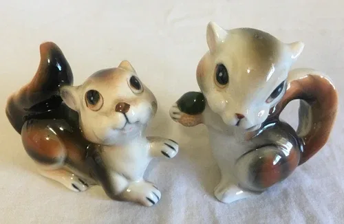 Anthropomorphic Squirrels - Salt And Pepper Shakers -1950’s