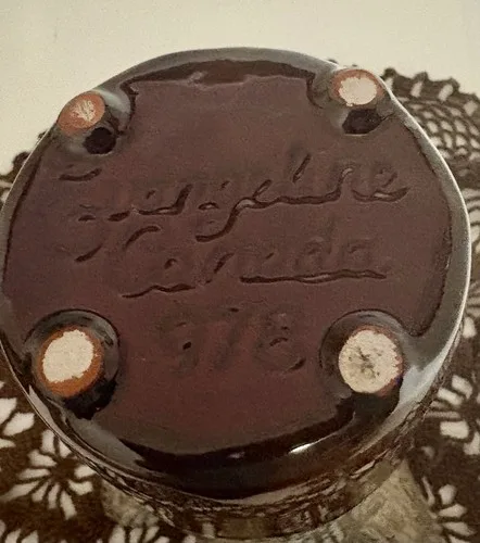 Studio Pottery Evangeline Canada 978 Retro MCM Vintage Vase image indicator(5)