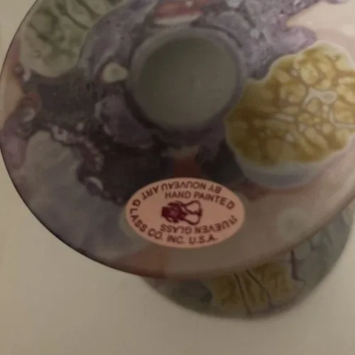 Vintage Rueven Glass Vase Art Nouveau Hand Painted 11" image indicator(5)