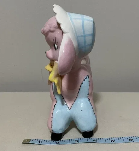 1956 Relpo Porcelain Ceramic Lamb Planter Vase Baby Nursery Laye image indicator(2)