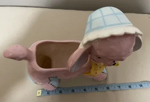 1956 Relpo Porcelain Ceramic Lamb Planter Vase Baby Nursery Laye image indicator(5)
