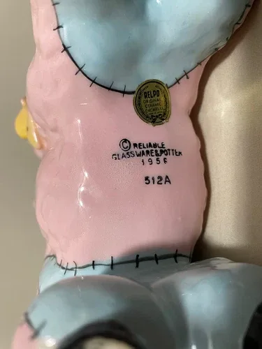 1956 Relpo Porcelain Ceramic Lamb Planter Vase Baby Nursery Laye image indicator(6)