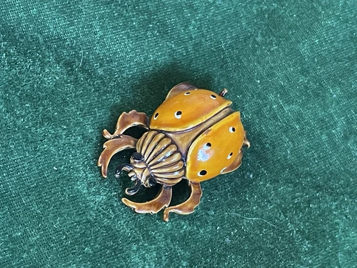 Vintage ‘Original by Robert’ Enamel Beetle Bug Brooch Pin - photo 3