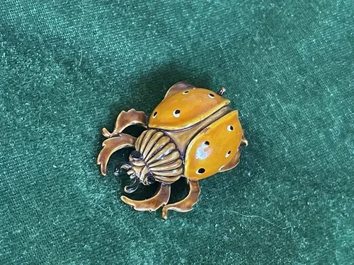 Vintage ‘Original by Robert’ Enamel Beetle Bug Brooch Pin image indicator(3)