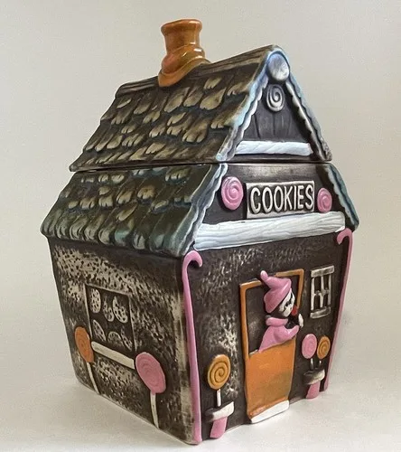 Vintage Gingerbread House Cookie Jar Made in Japan image indicator(2)