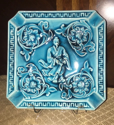 Large Vintage Turquoise Ashtray - Japan