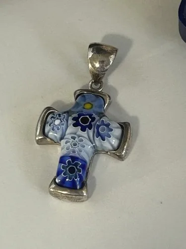 6 PCE LOT: 4 Murrine Veneziane Pendants, Murano Bracelet, 925 Mi image indicator(6)